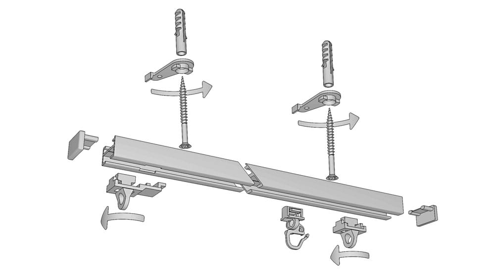 Gardinen / Vorhangschiene in Schwarz zur Schnellmontage Modell 8501 Artikelbild